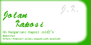 jolan kaposi business card